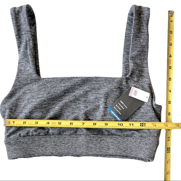 GAP GapFit HEATHER GREY Brushed Tech Jersey Low Support Sports Bra style #495664 - Picture 2 of 7
